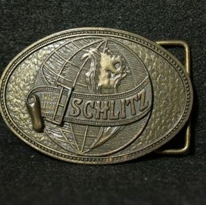 Vintage Brass Schlitz Beer Buckle